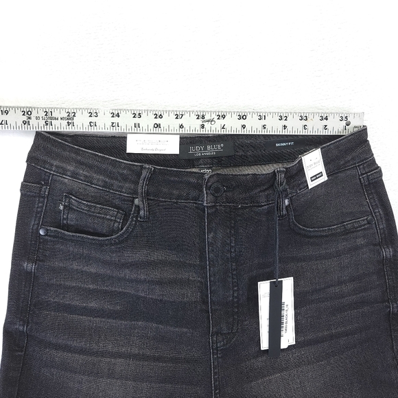 Judy Blue Jeans Womens 15/32 Black Denim High Rise Skinny JB88753 Dark Wash NWT - Picture 10 of 12
